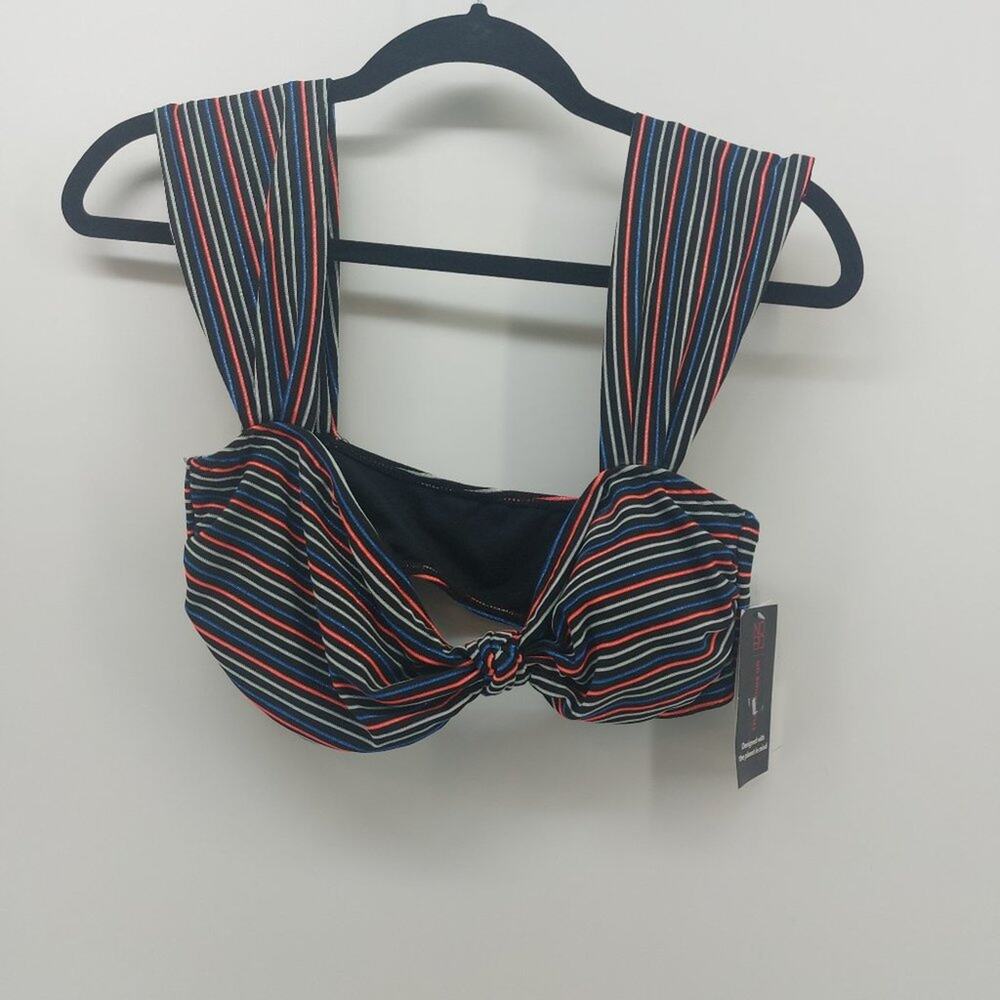 No Boundaries Womens Large Striped Multi-colored Cropped Tank Top Shirt